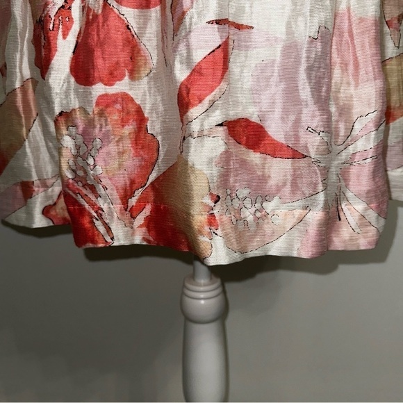 NEW Loft Ann Taylor Linen Watercolor Hibiscus Floral Dress size 10 - Picture 4 of 12
